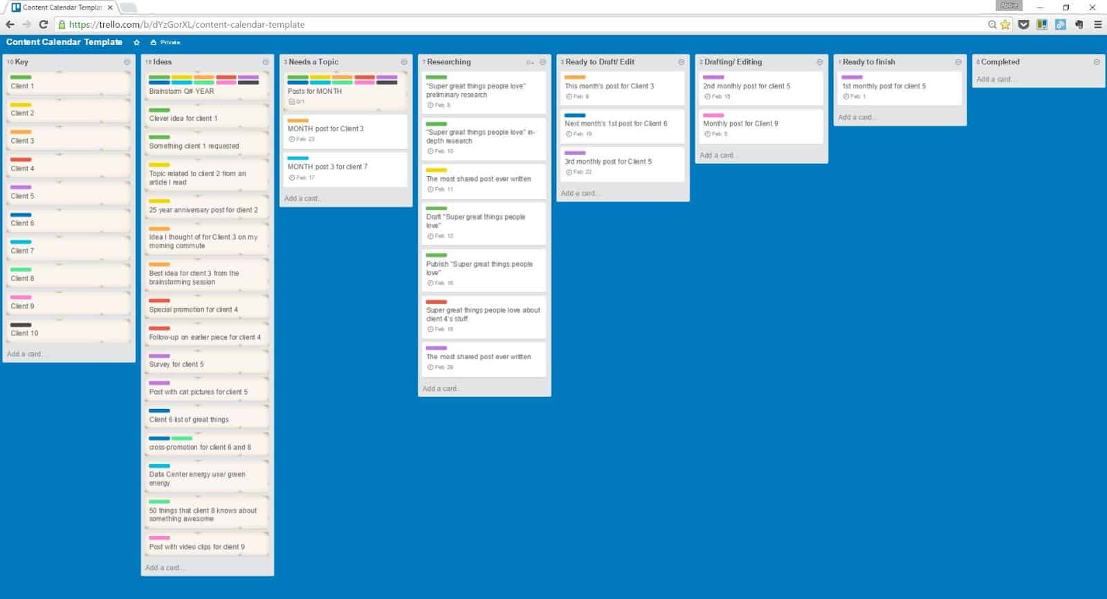 sample trello boards for project management