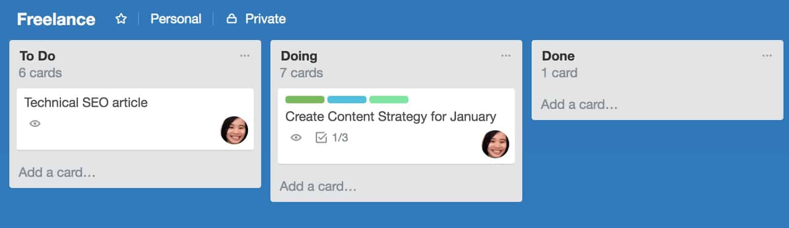 The Q button shortcut in Trello