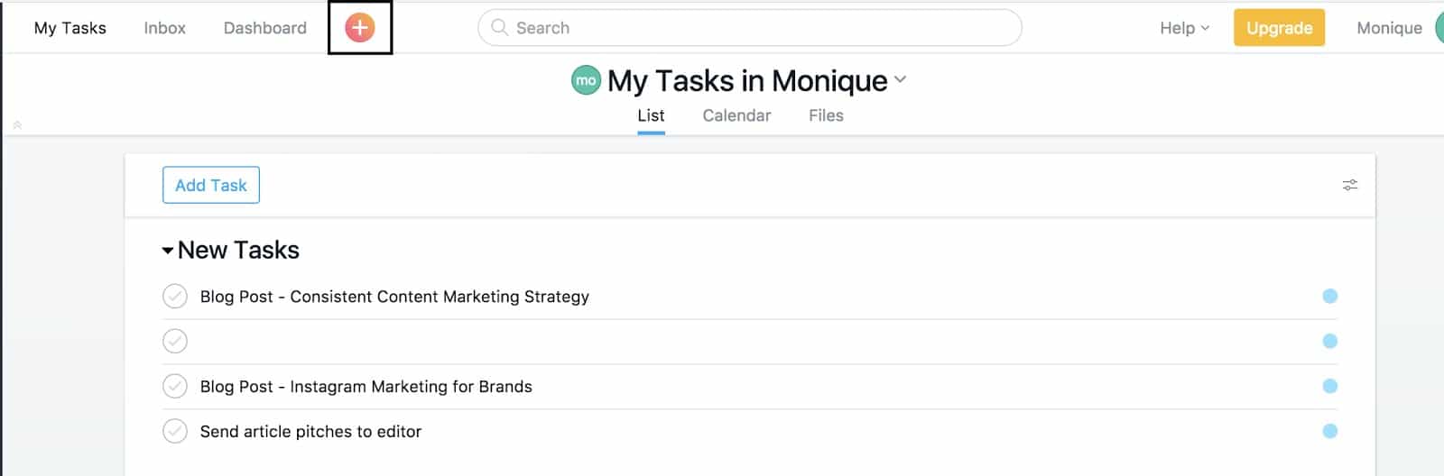 Asana "Add Task" - Option 2