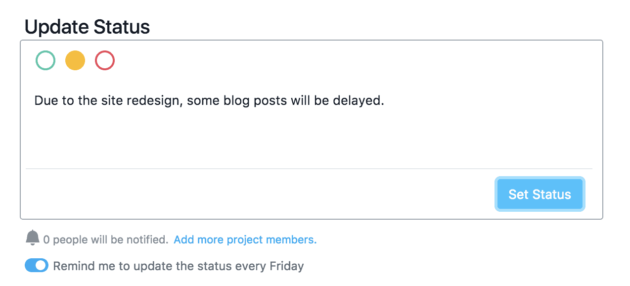 Get status reminders on Asana