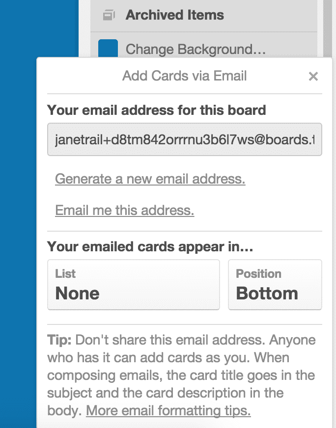 Trello tip: turn emails into cards