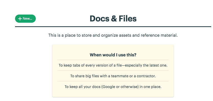 Basecamp docs and files