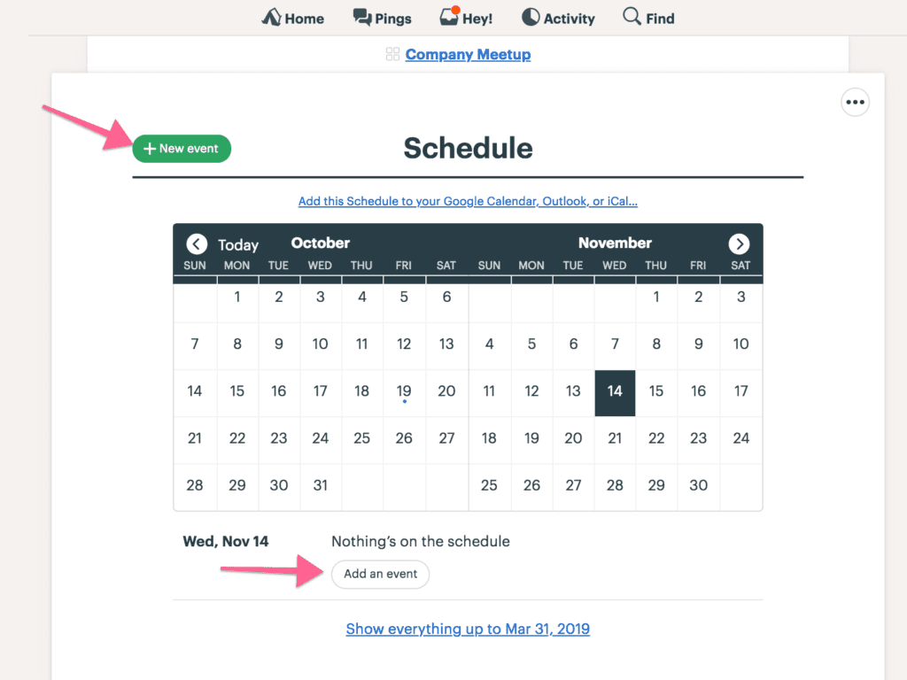 Basecamp Schedule