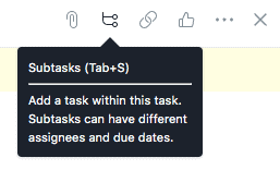 Asana subtasks