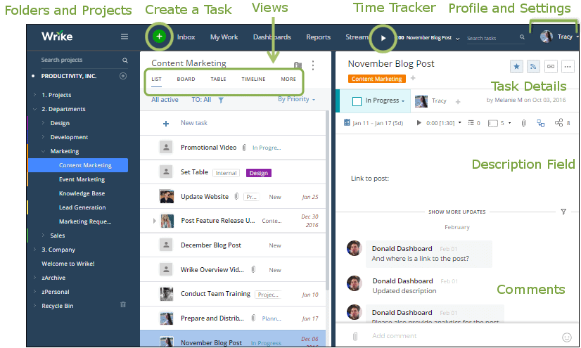 A Beginner's Guide to Wrike - Navigation Panel