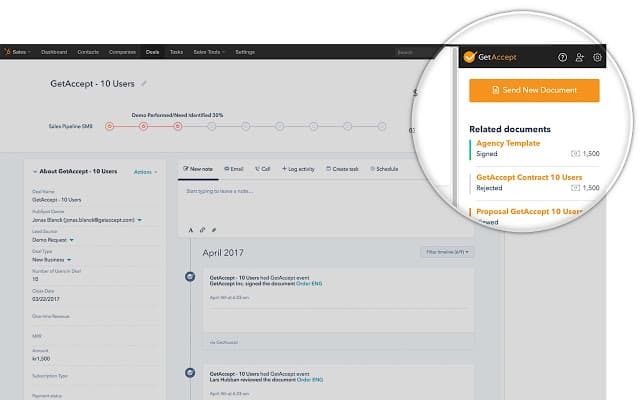 HubSpot eSignatures Chrome extension