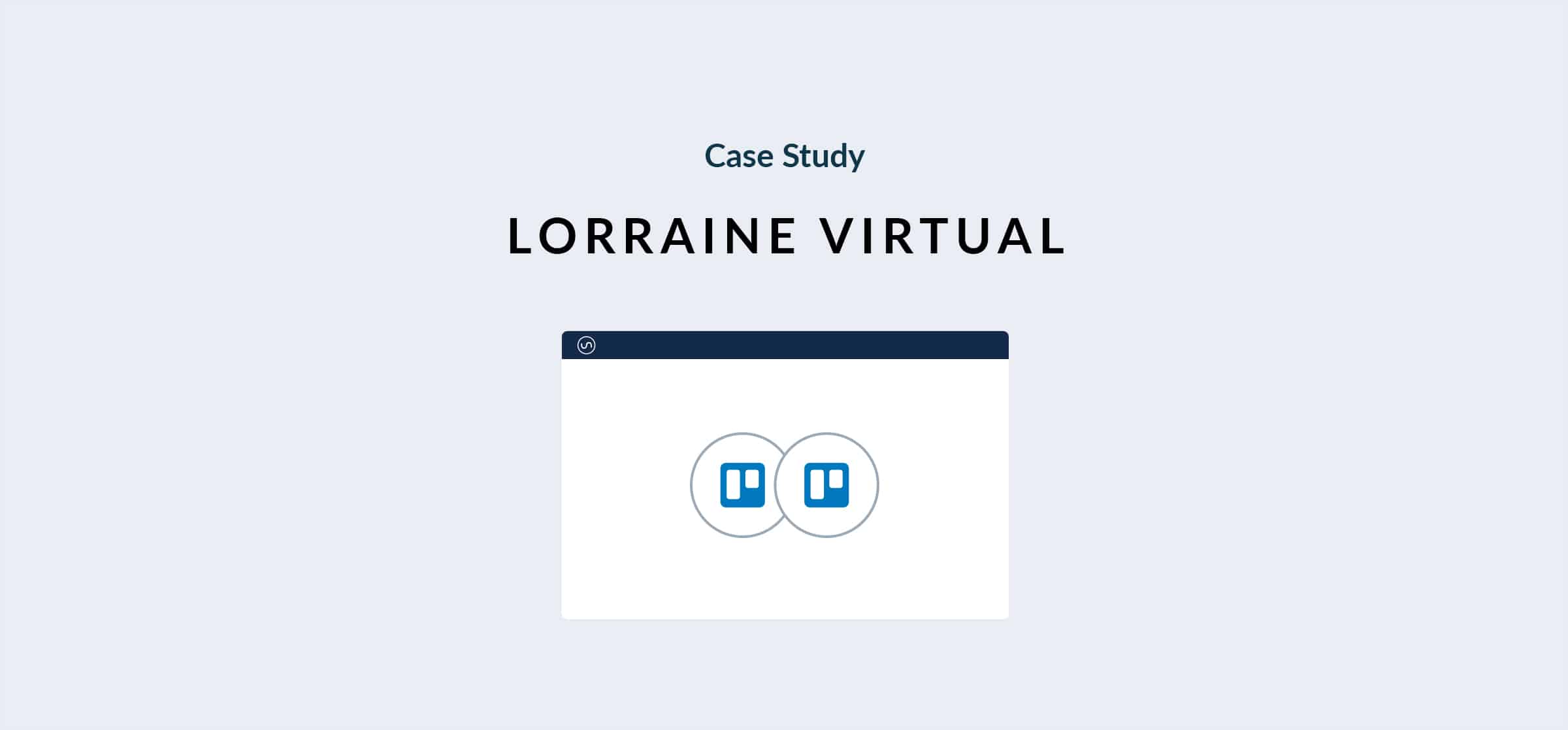 A computer screen with the Trello logo inside it, representing the Lorraine Virtual case study