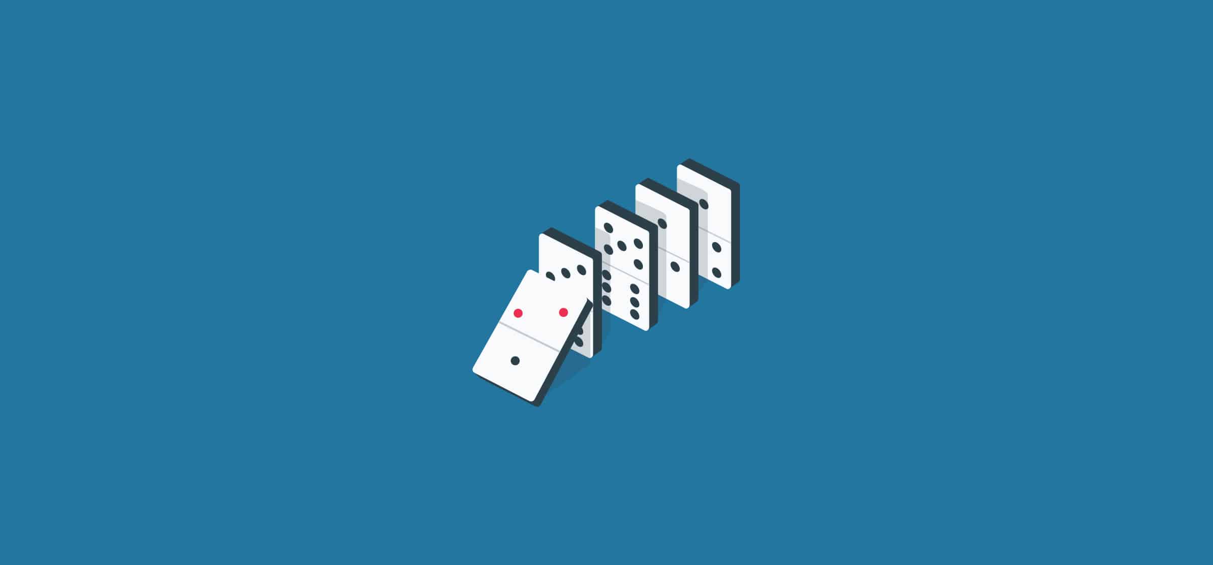 A series of dominos, representing change management