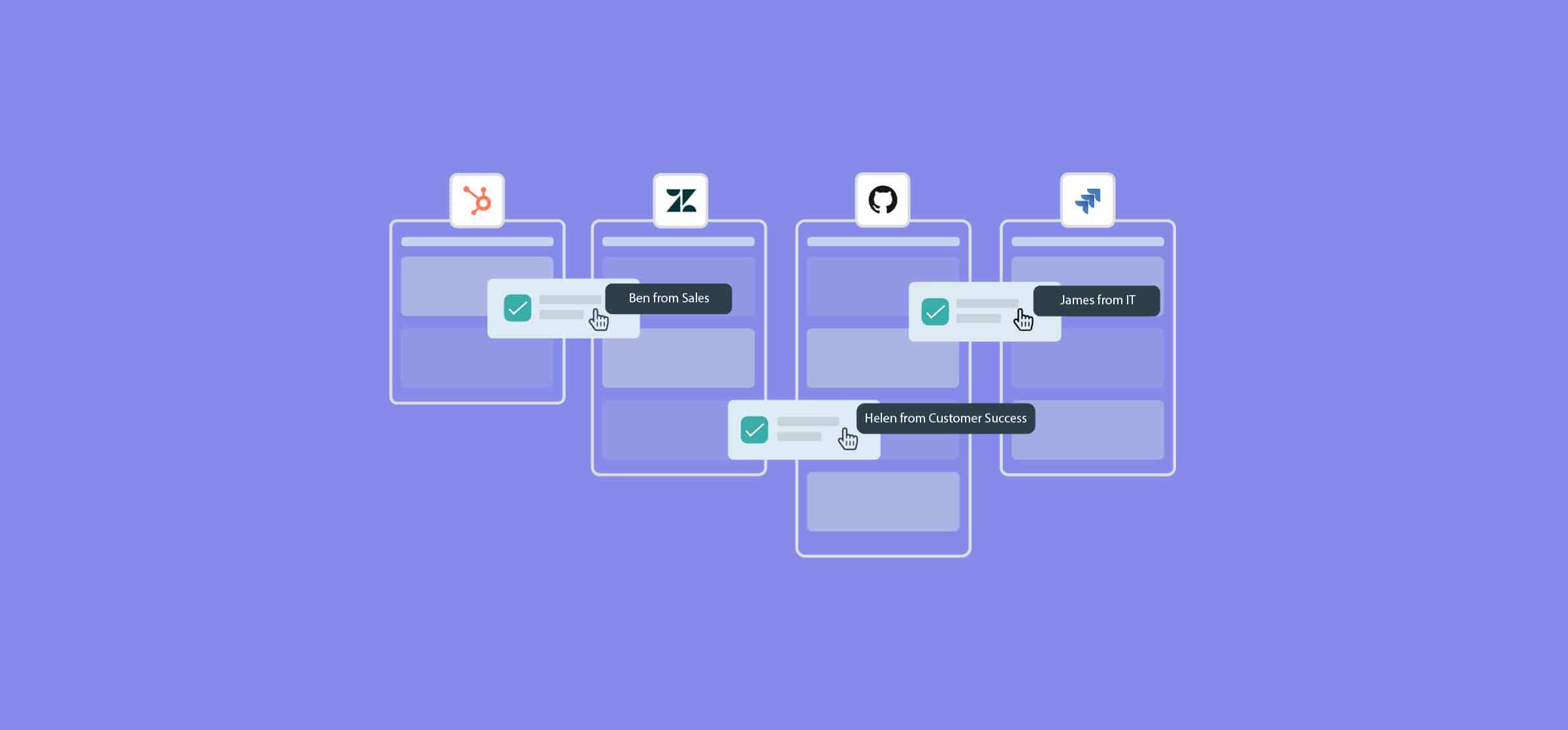 An illustration of a cross-company project workflow