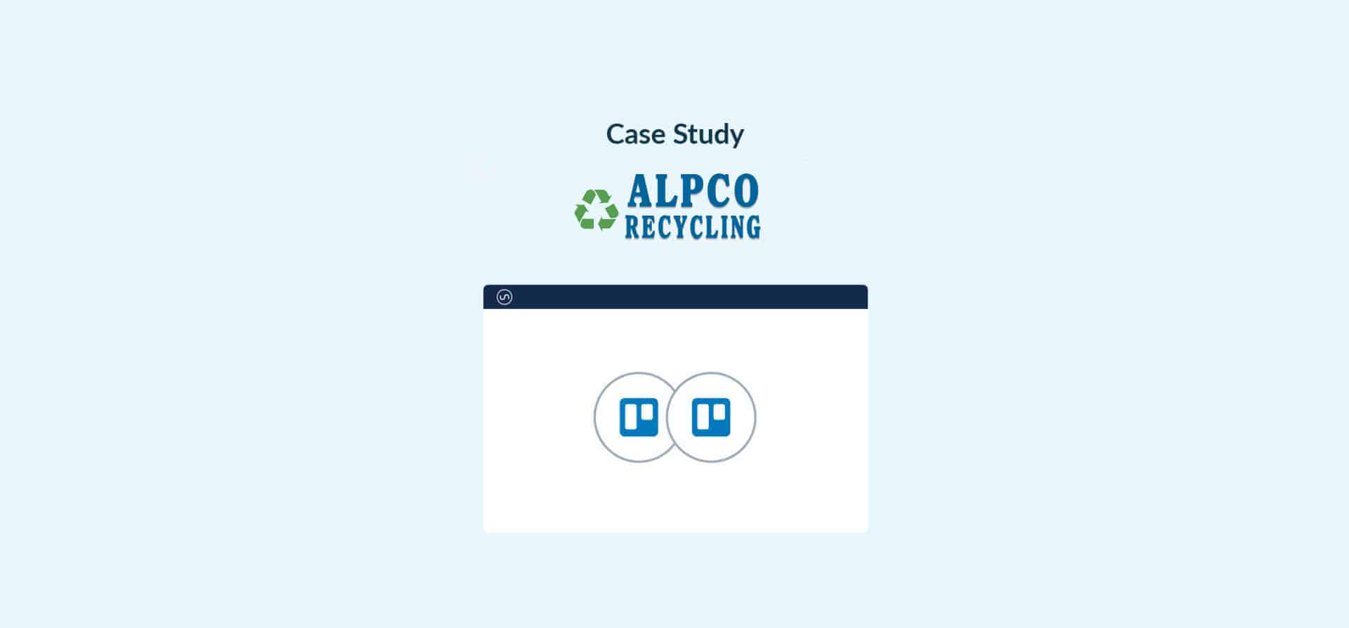 Logos for Trello and Alpco Recycling, representing the Alpco Recycling case study