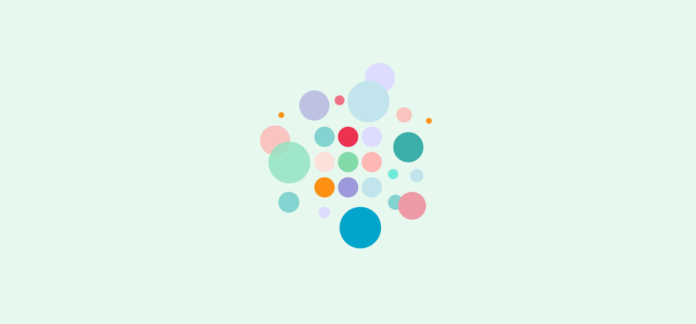 Scattered dots in multiple colors, representing Unito's workflow designer
