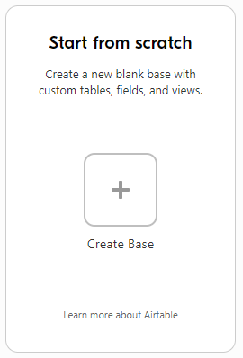 Create Your First Base in Airtable