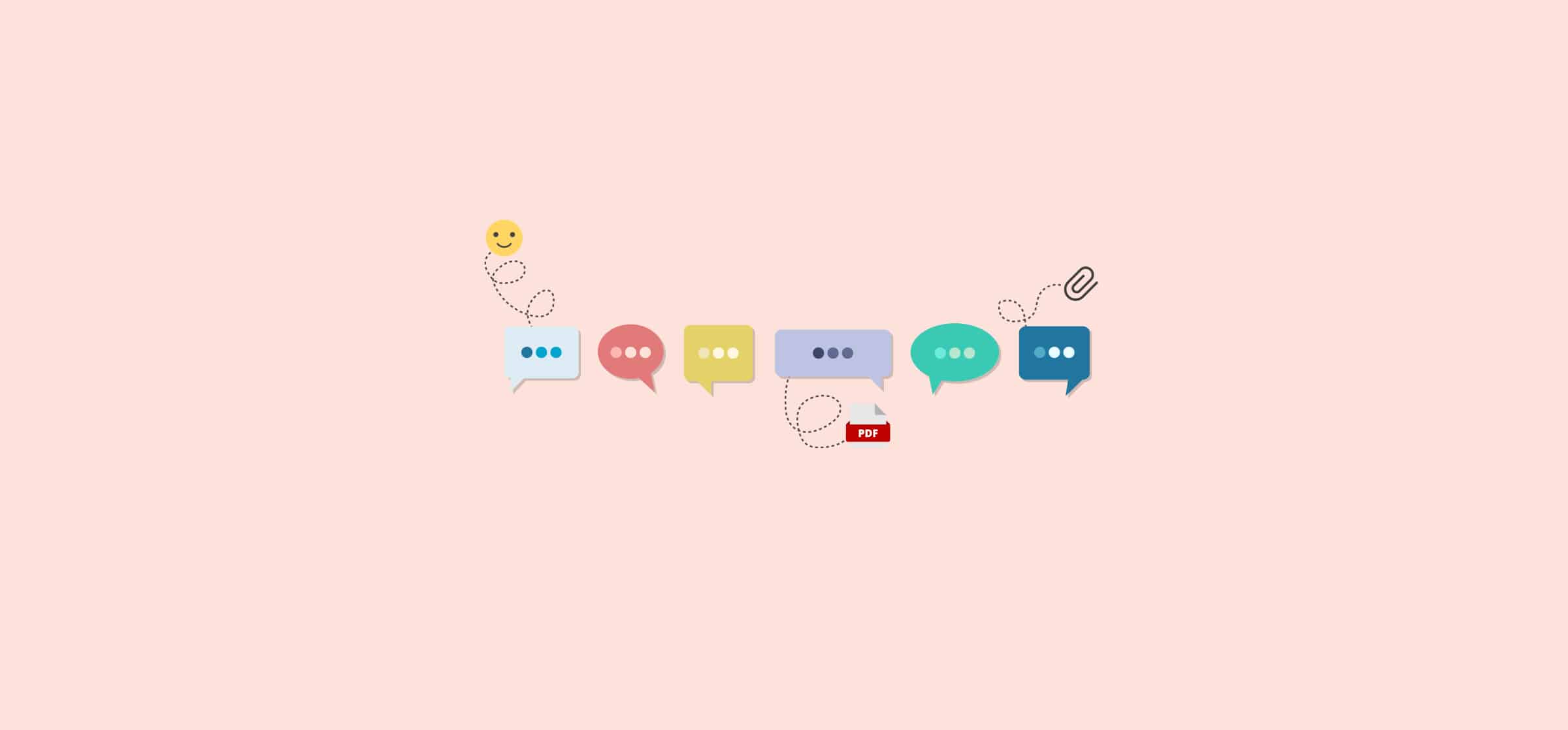 A series of chat bubbles, representing the best business chat apps in 2021.