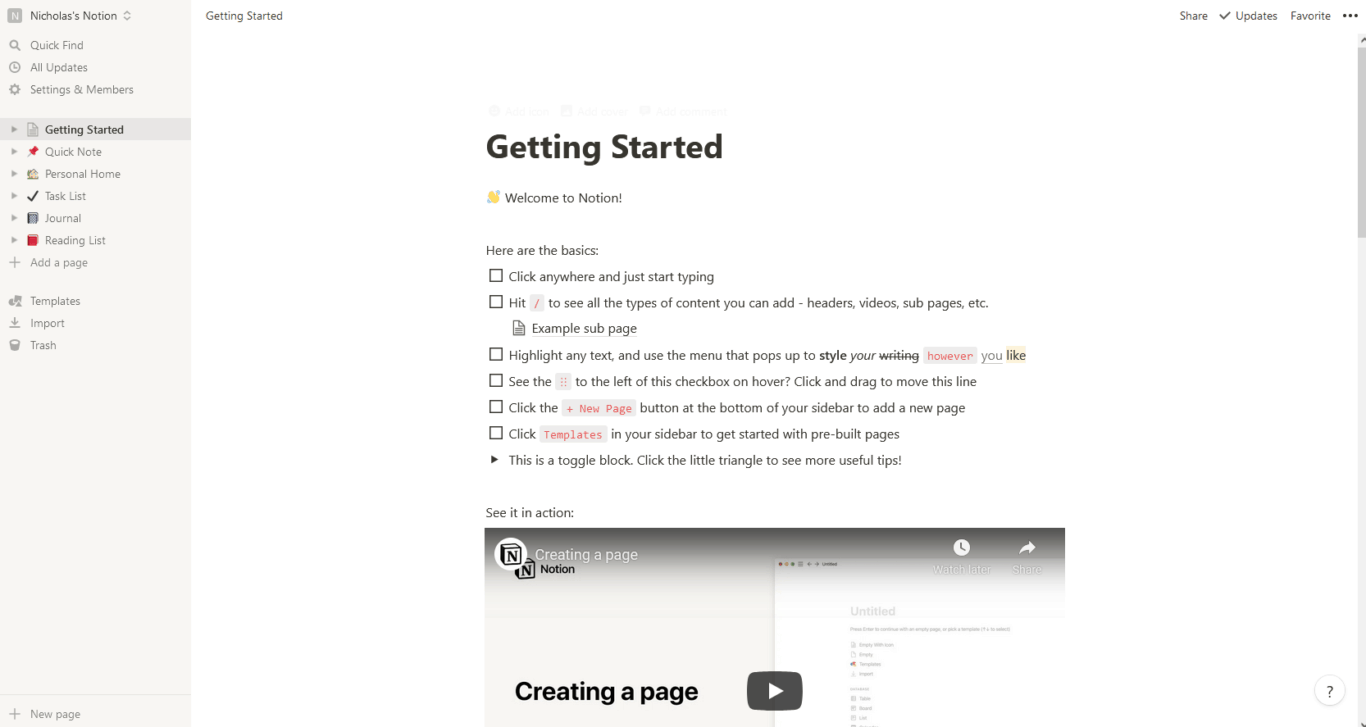 How do I get started in Notion?