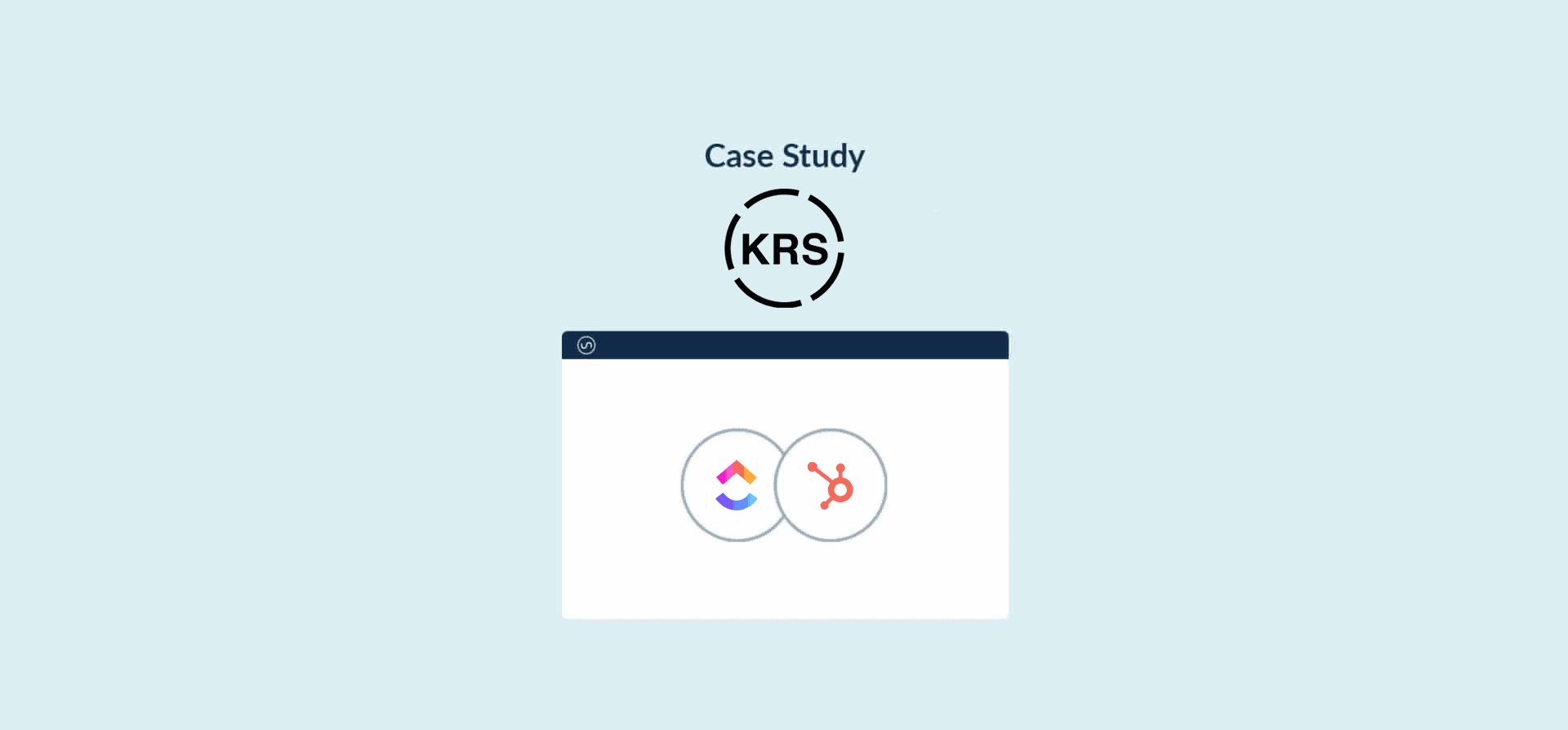 Logos for KRS, HubSpot, and ClickUp, for the KRS case study.