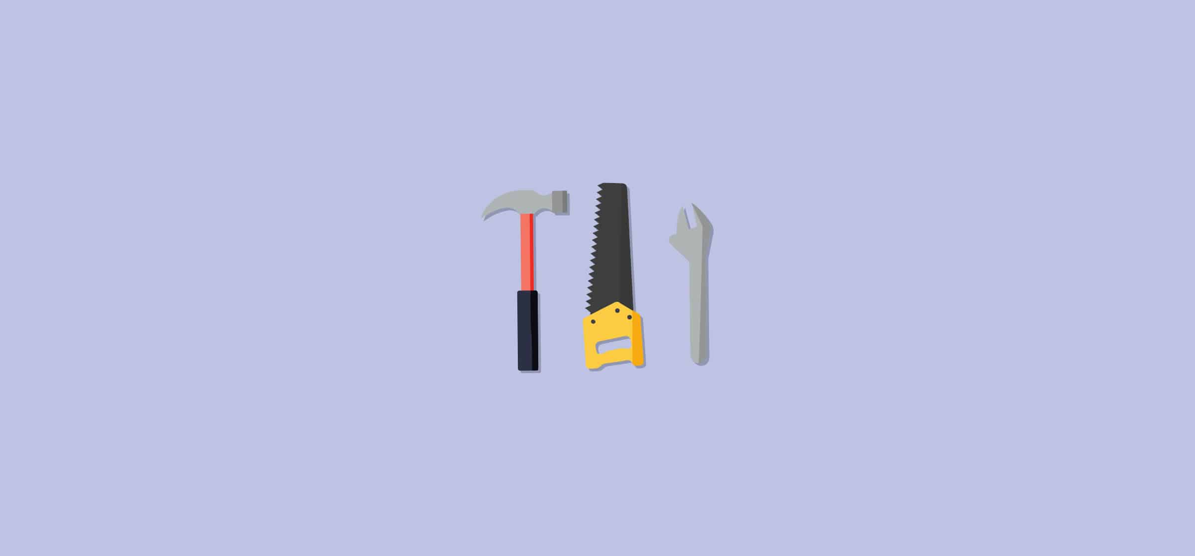 A hammer, a saw, and a wrench, representing Unito's post on the best sales software.