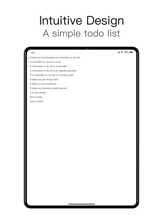 Minimalist todo app