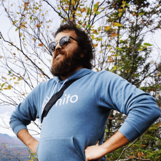 A picture of Nicholas Bouchard, Unito's Content Marketer, standing proudly in nature.