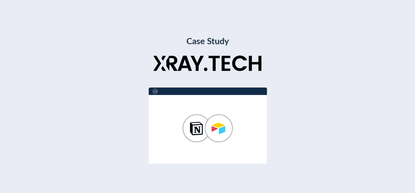 Logos for Notion, Airtable, and Xray.