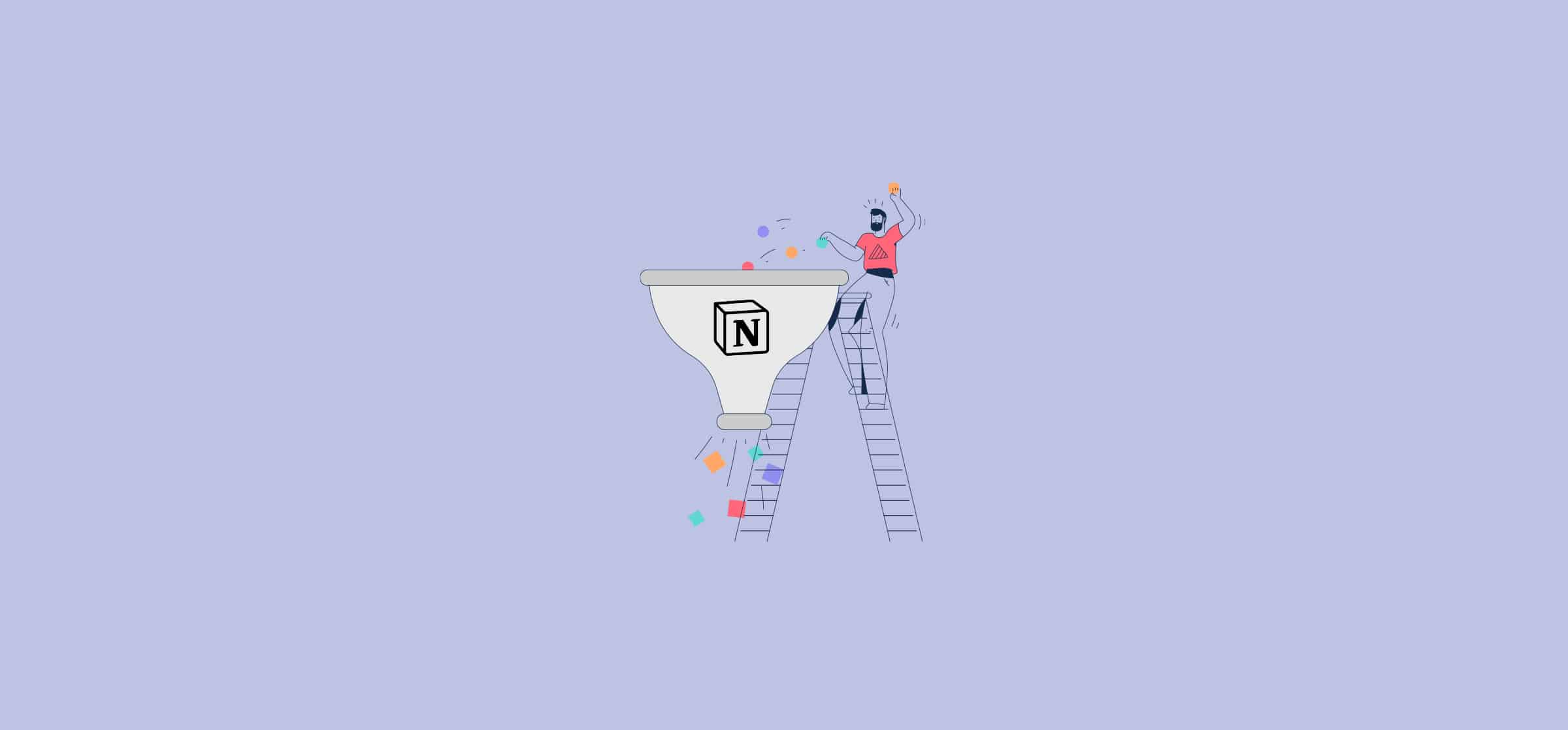 A person dropping balls into a funnel, representing the Notion CRM blog post.