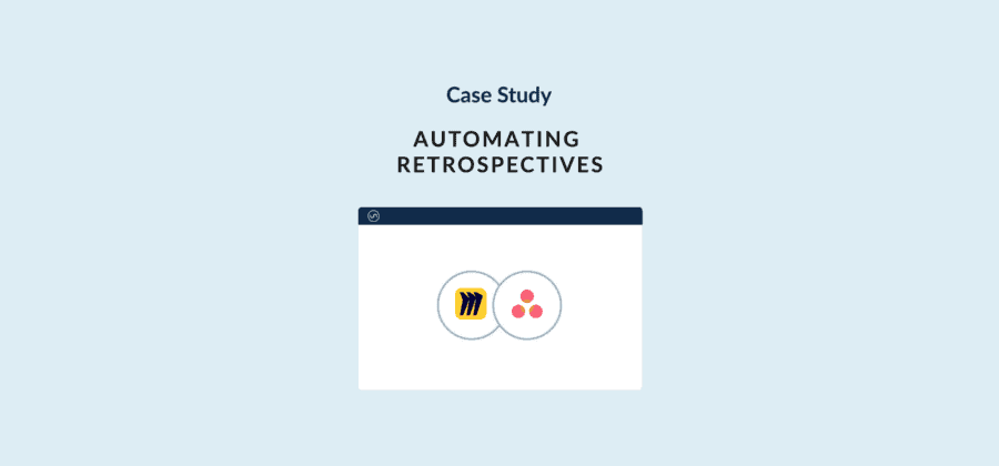 Logos for Miro and Asana, representing the automating retrospectives case study