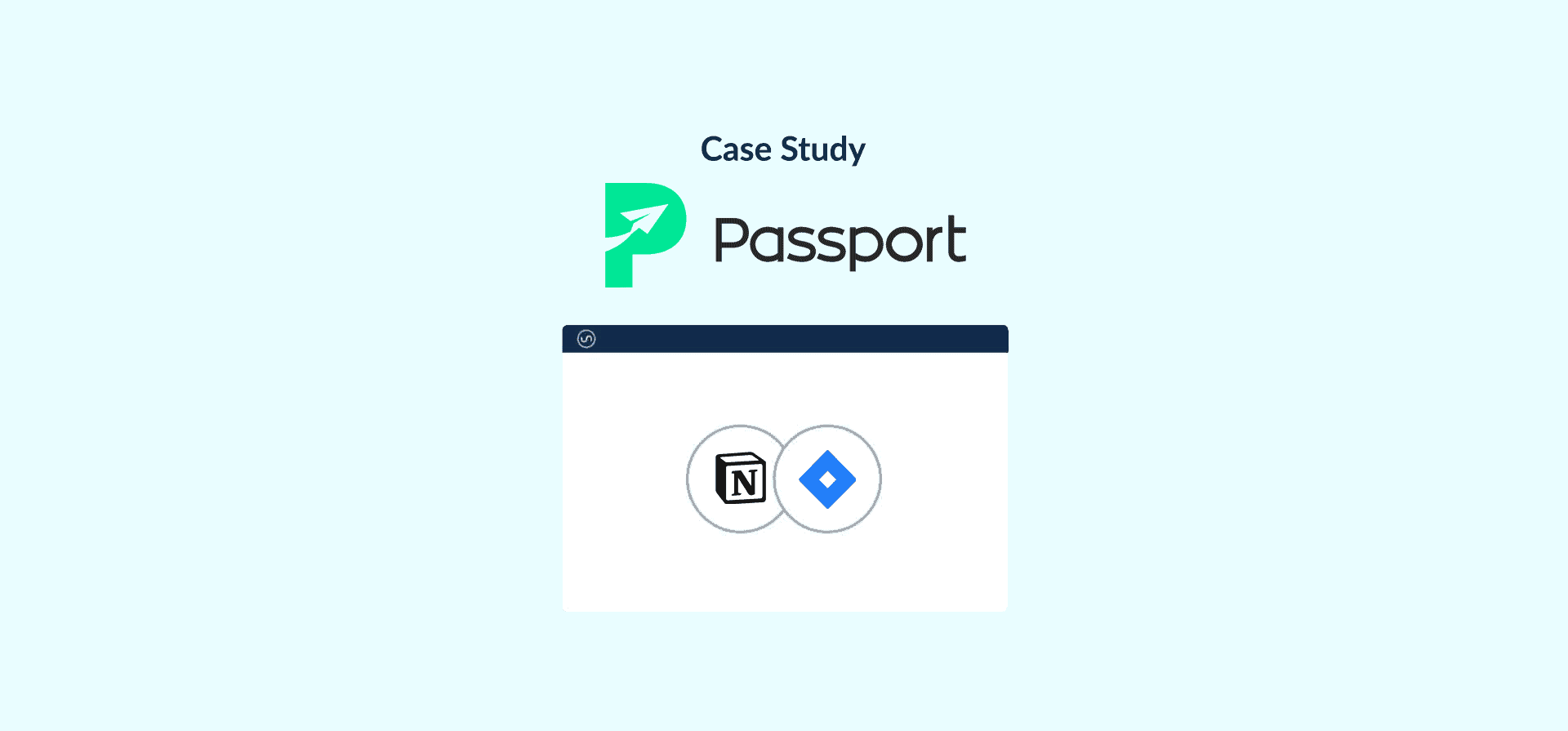 Logos for jira and notion, representing the Passport Shipping case study.