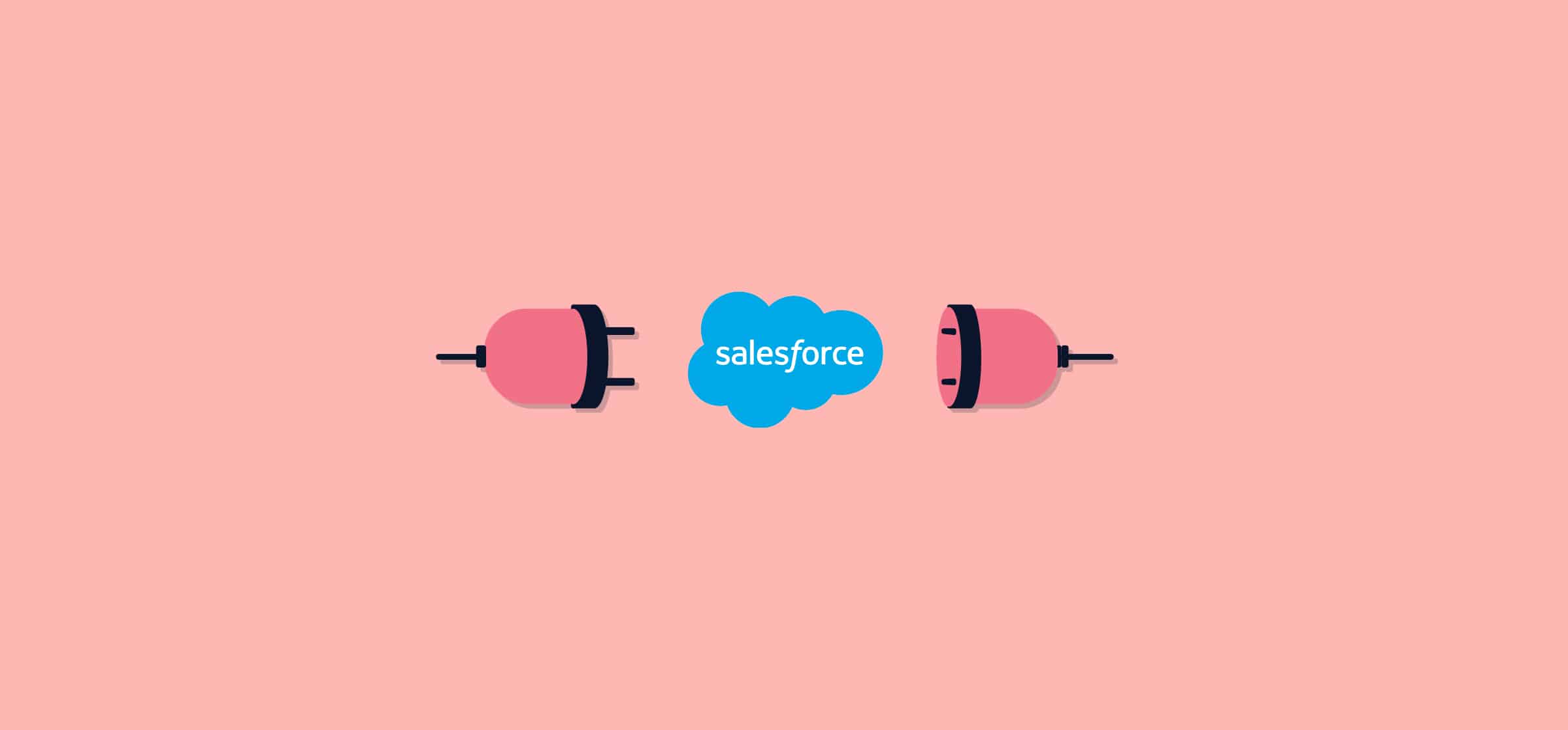 Electric plugs surrounding a Salesforce logo, representing Salesforce integrations.