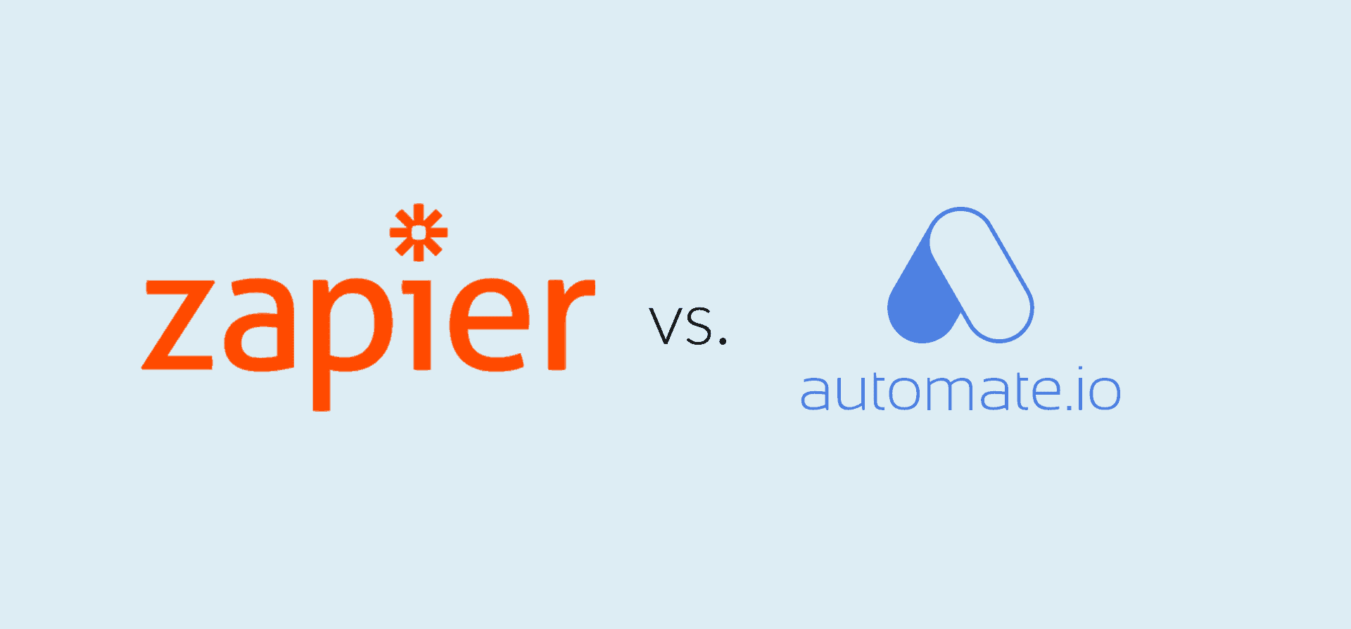 Logos for Zapier and automate.io representing the zapier vs. automate.io blog post