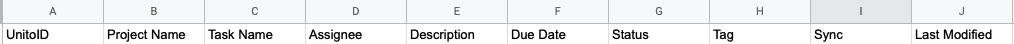 Google Sheets Header Asana Sync