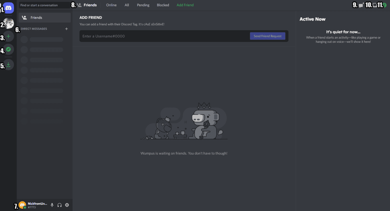 A screenshot of Discord's home page.