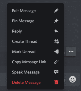 The message editing menu.