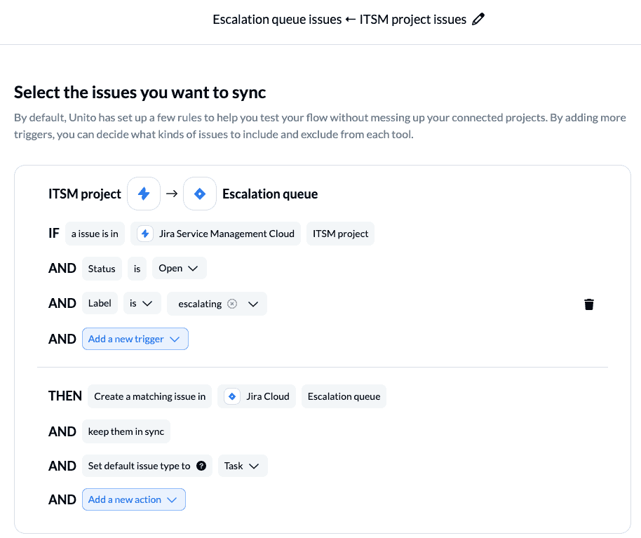 Set up rules to filter information between Jira issues