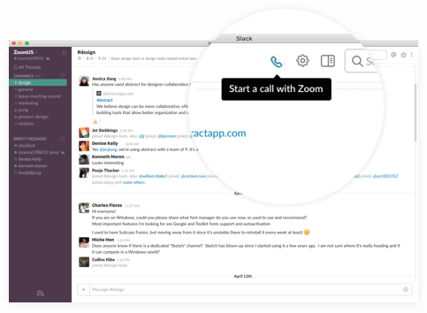 A screenshot of Slack, a Microsoft Teams alternative.