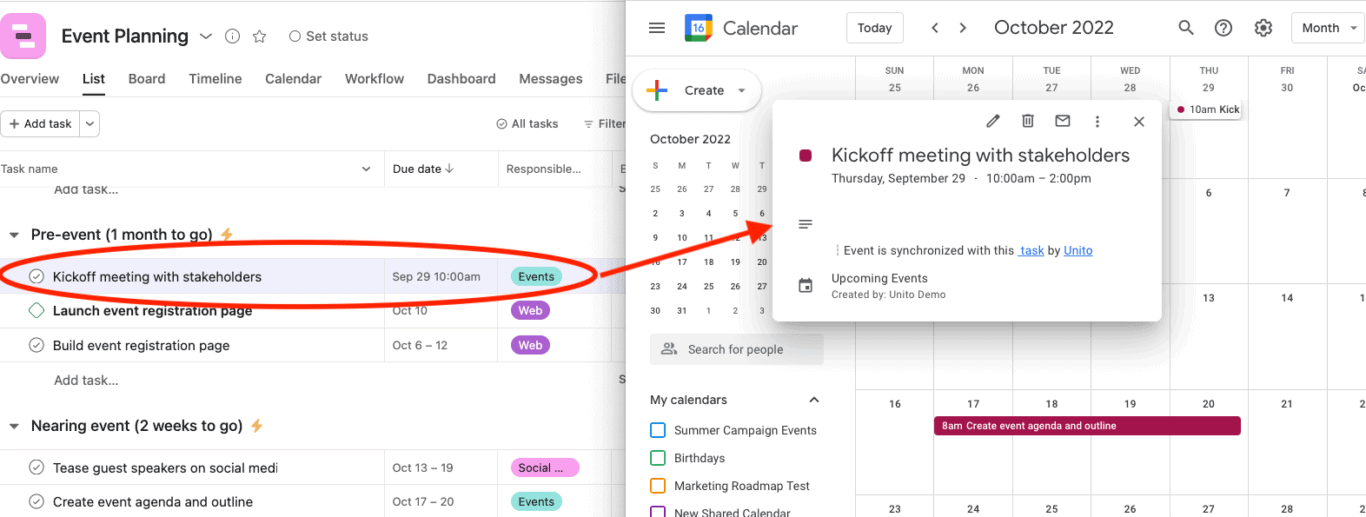 How to Sync Asana Tasks with Google Calendar Events | Unito