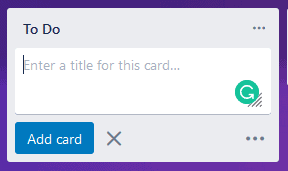 A new Trello card