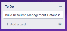 A Trello card with a title