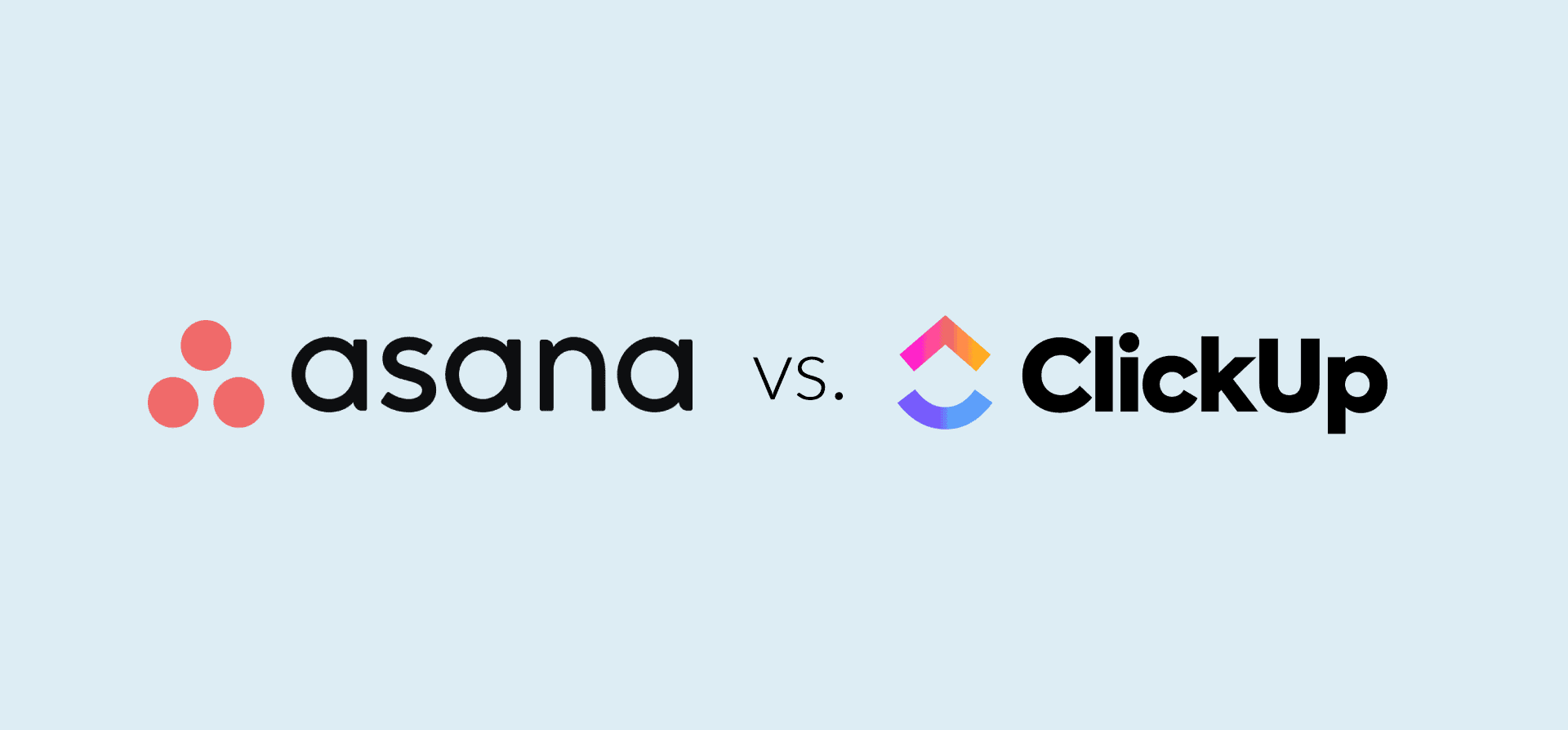 Logos for asana and clickup, representing the asana vs. clickup blog post