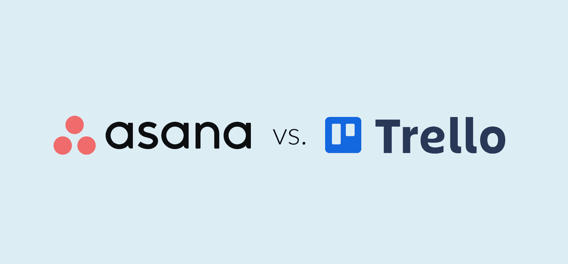 Logos for Asana and Trello, representing the Asana vs. Trello blog post