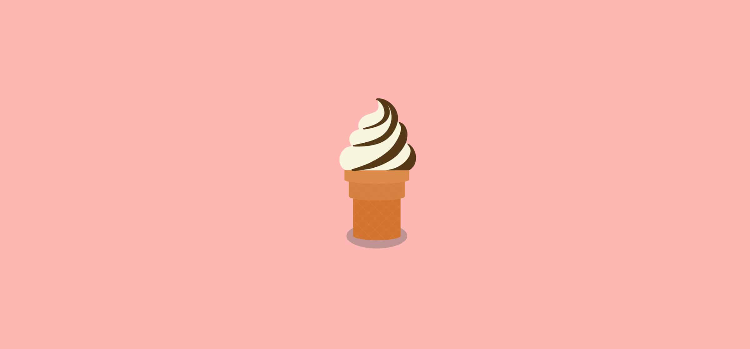 Swirls of vanilla and chocolate ice cream in a cone, representing application integration