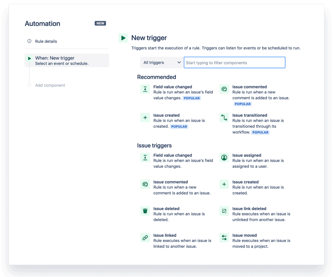 A screenshot of Jira, an example of task automation software
