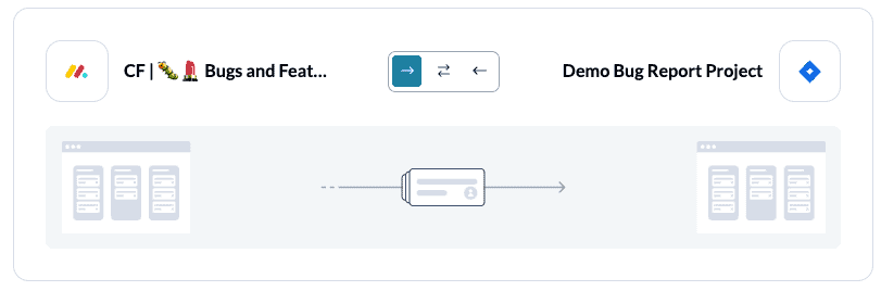 Setting a flow direction with Unito's 2-way integration for monday.com and Jira