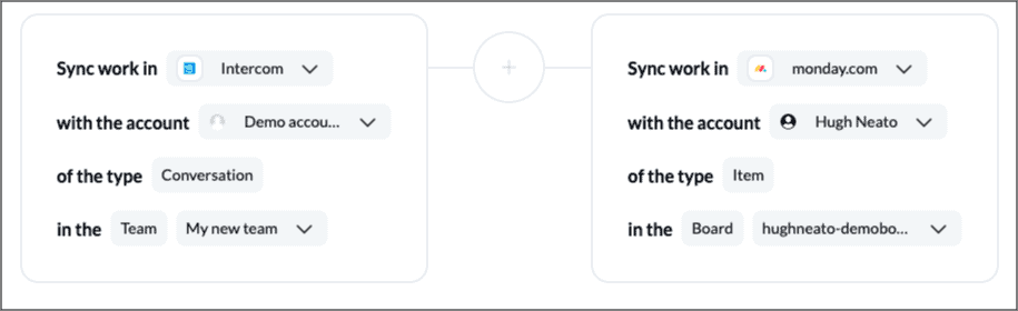 Connecting monday.com to Intercom with Unito