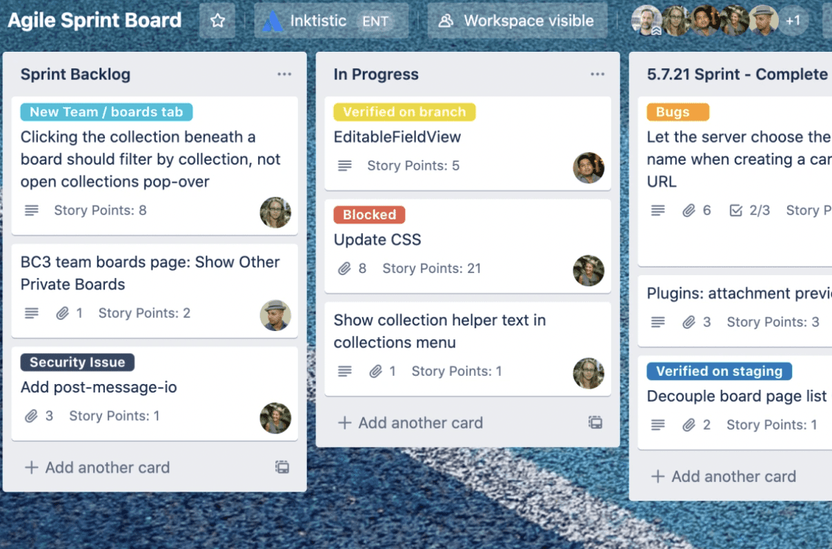 A screenshot of Trello, a collaboration tool for project management.