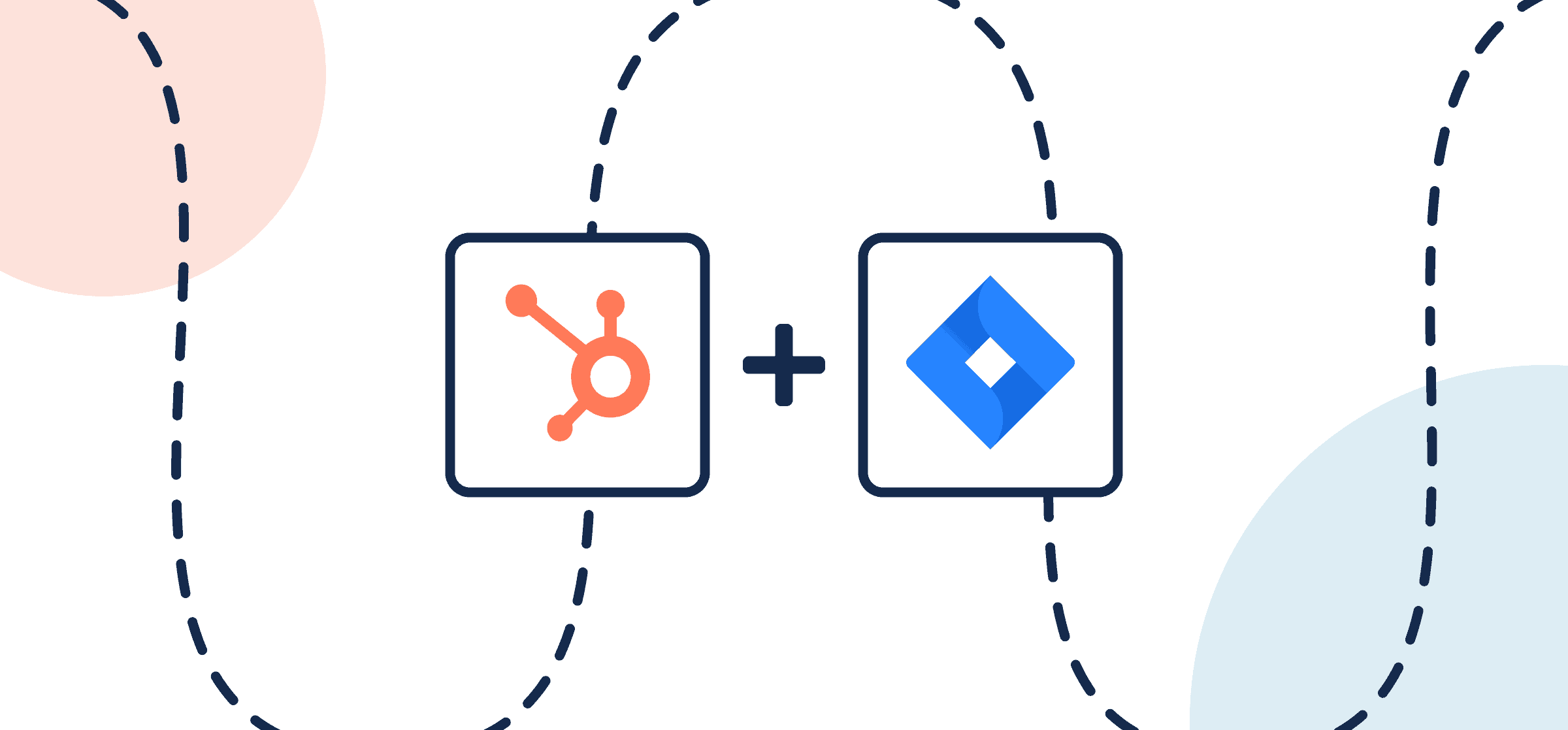 Featured image displaying the logos of Jira and HubSpot in Unito's guide to setting up a simple Two-Way Sync