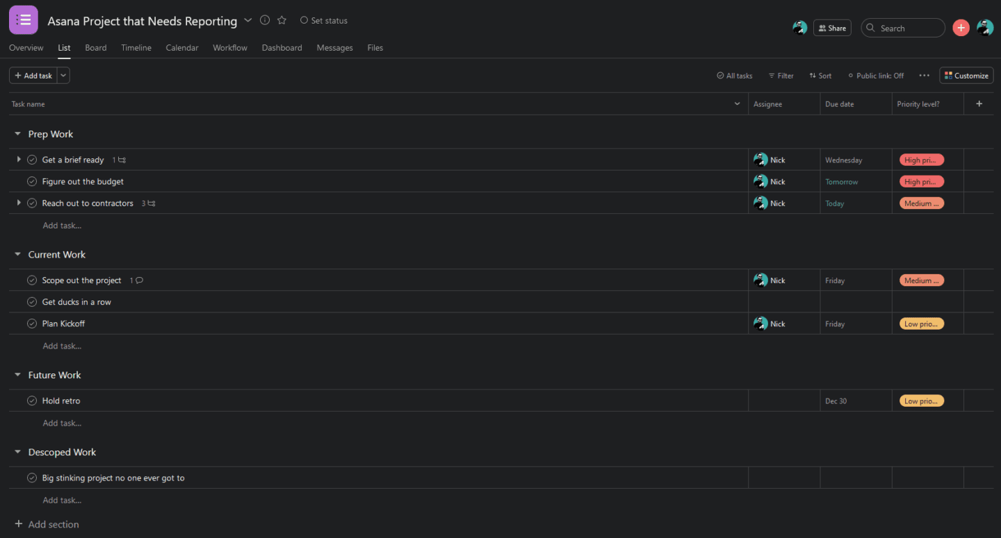 Export asana tasks to excel spreadsheets 2 methods 