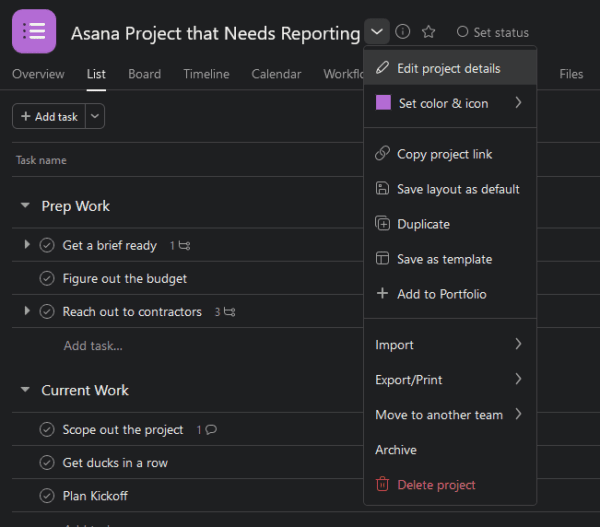Export asana tasks to excel spreadsheets 2 methods 