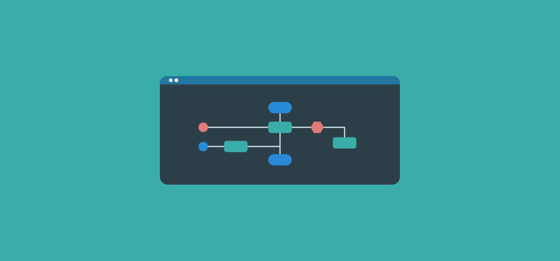 A flow-chart, representing workflow management.