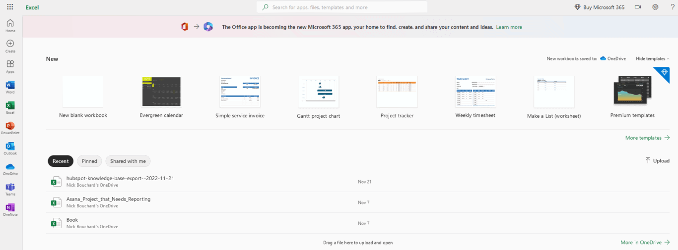 A screenshot of Excel.