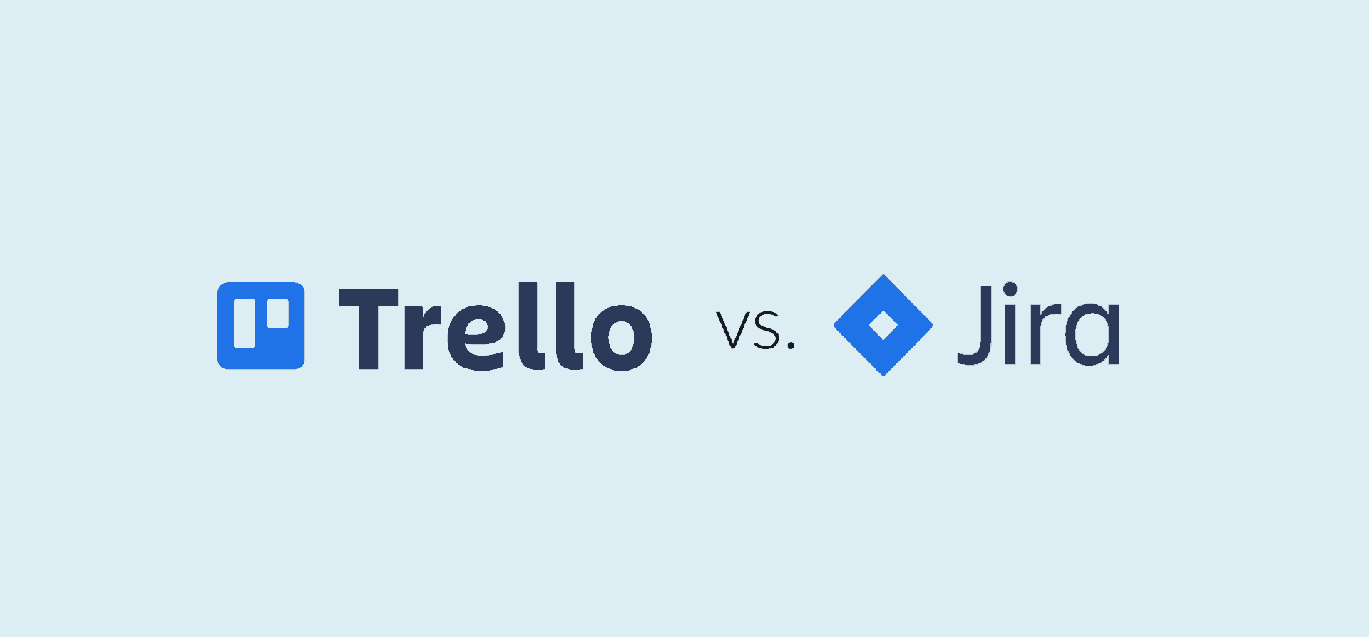 Logos for Trello and Jira, representing the Trello vs. Jira blog post.