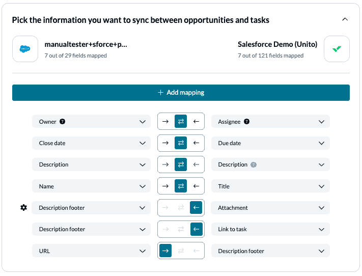 Pick fields to sync between Salesforce and Wrike